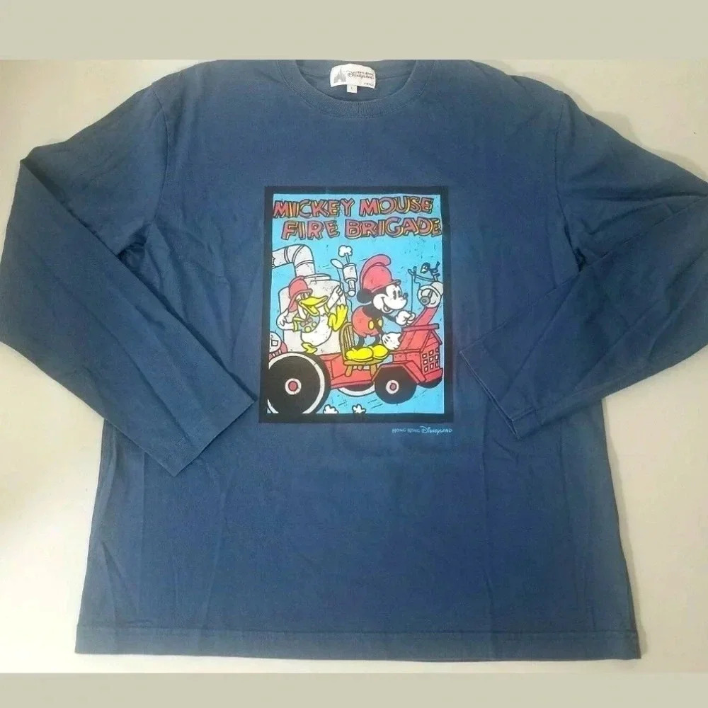 Hong Kong Disneyland Mickey Fire Brigade T-shirt L